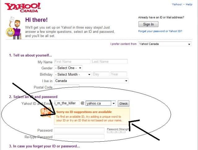Yahoo Sign Up