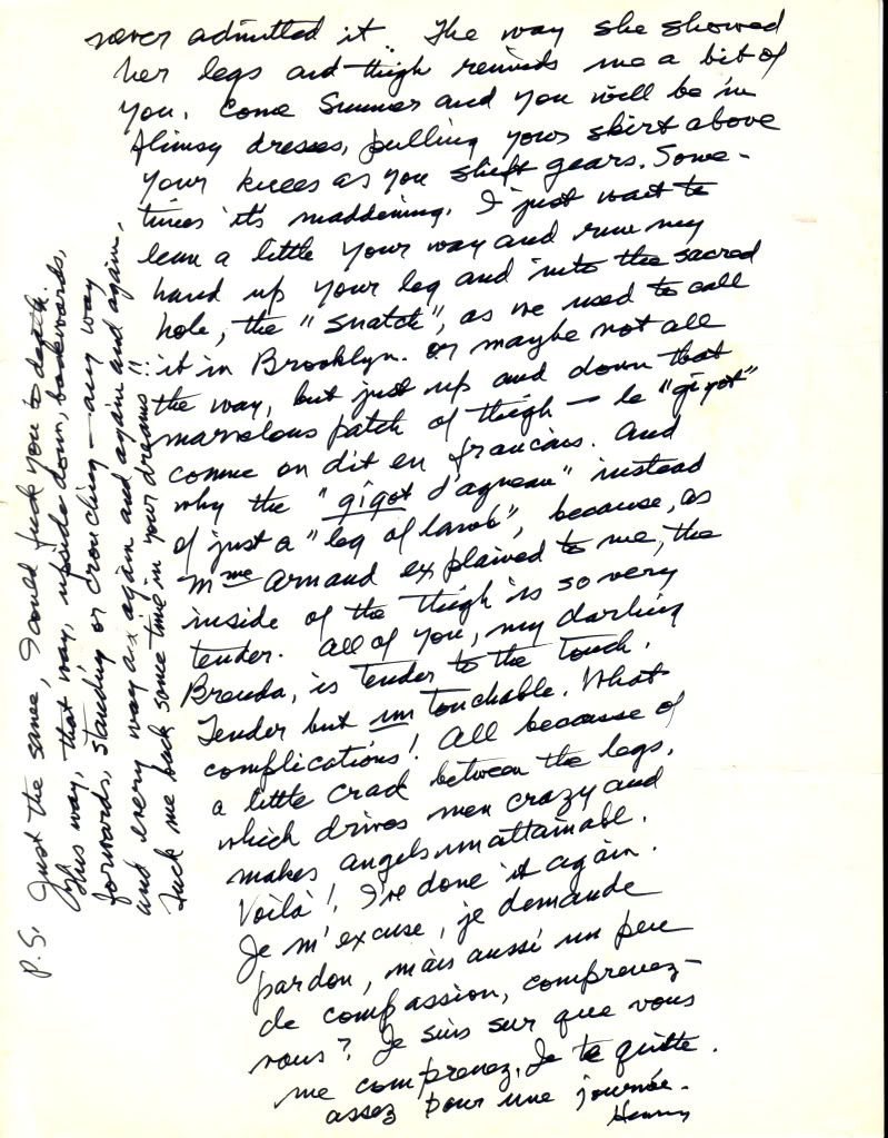 Brenda Venus Sexy Intimate letter from Henry Miller  
