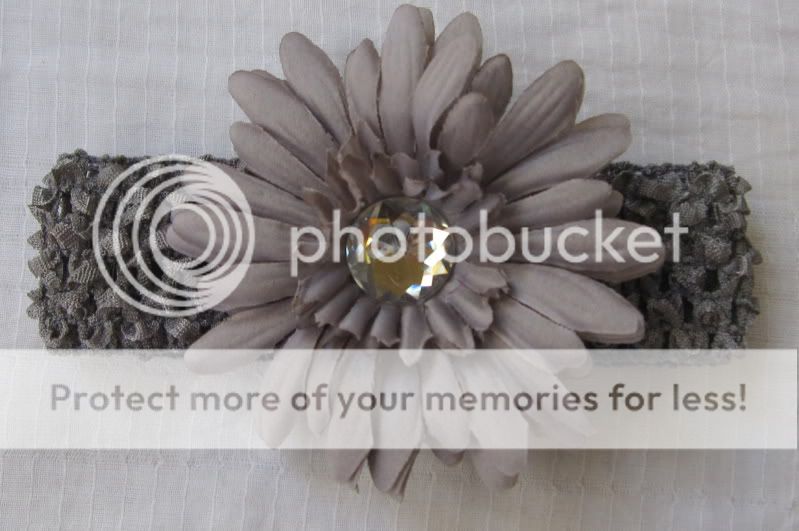 Silver Gray Flower Clip Headband Hairbow Baby Christmas  