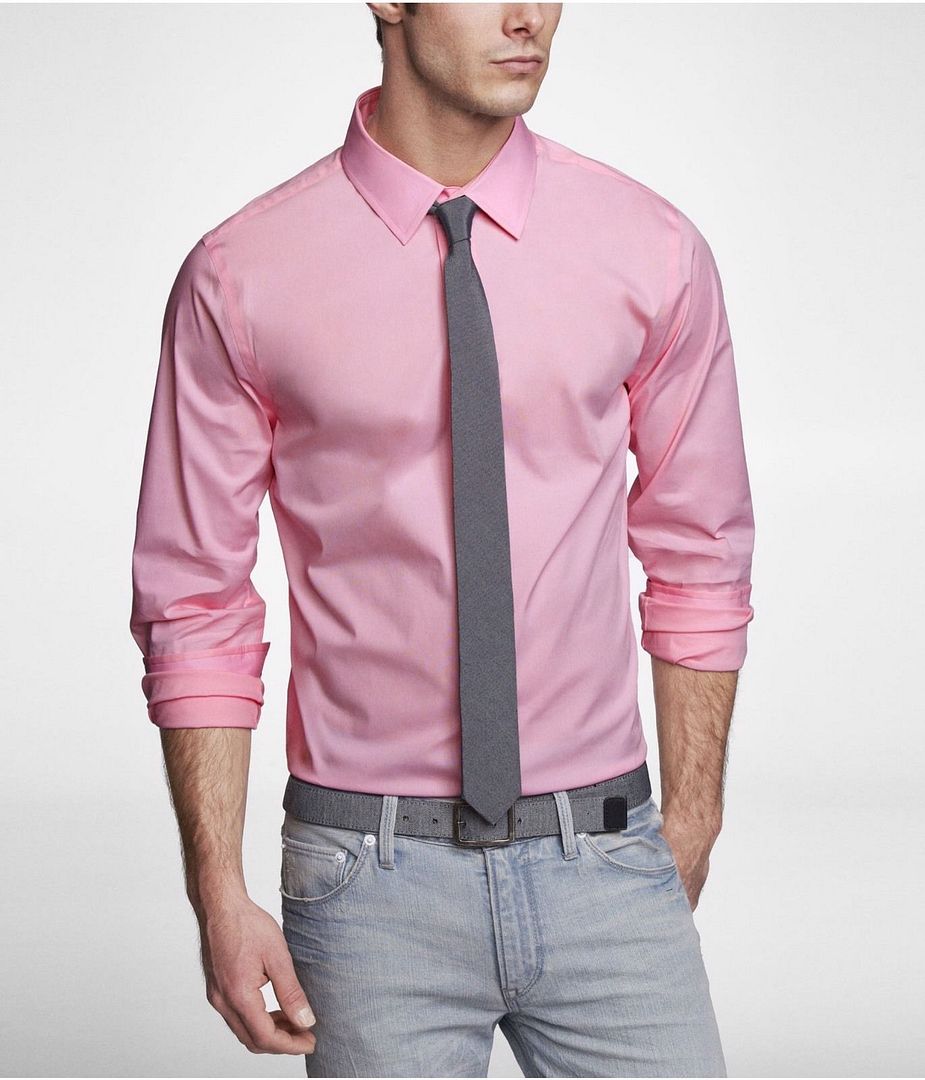 express fitted dress shirt