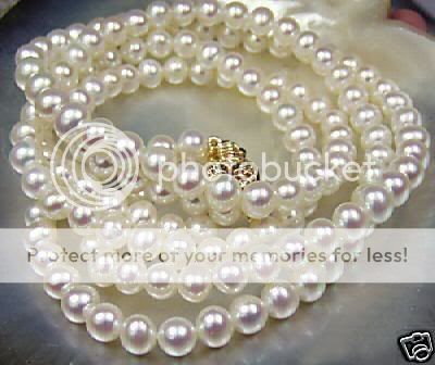7-8mm White Akoya Cultured Pearl Necklace 34/"