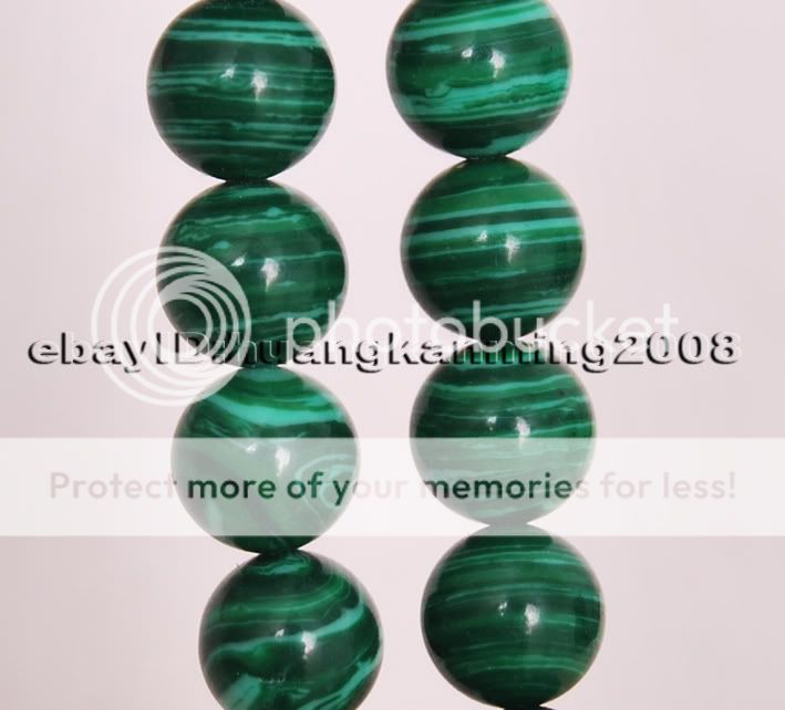 10MM Green Stripe Malachite Round Gem Loose Beads 15  