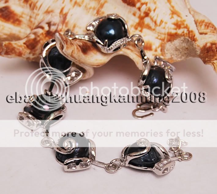 charming Irregular Black Pearl Bracelet 7.5  