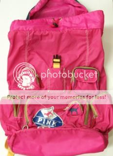 Victorias Secret Rare Pink Dog Backpack Overnight Tote Bag HTF Retired 