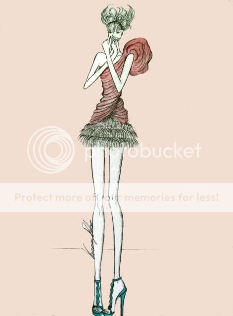 Vanessa Datorre Fashion Illustrations. Pink Feathers-29308-